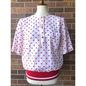 Vintage Cottagecore Dot Pocket Blouse